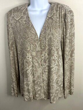 Alex Evenings Formal Glitter Jacket 14P Champagne Beige Liquid Knit Wedding